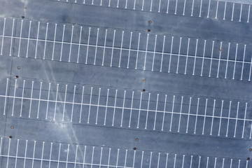 Area empty parking asphalt car parking, top aerial view.
