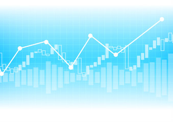 Vector : Increasing business graph on blue background
