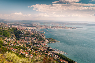 Panoramic view of the beautiful city of Trieste in Italy