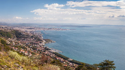 Panoramic view of the beautiful city of Trieste in Italy
