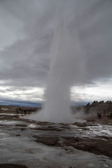 Erupting Strokkuer Geyser in Iceland