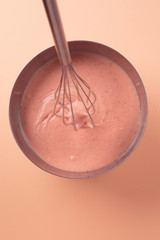 Homemade yogurt strawberry ice cream