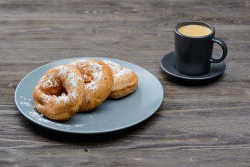 donuts with black coffee
