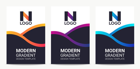 Fluid Modern gradient background design template set