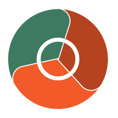 Template Pie chart for  Infographics with 3 positions area text