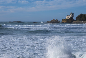 View of biarritz beach by the atlantic ocean france