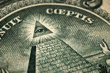 money. fragment of old dirty one dollar bank note