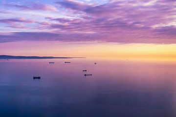 Beautiful sunset over the sea