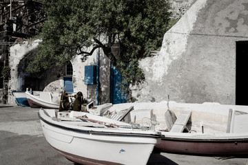 wooden boat on the shore