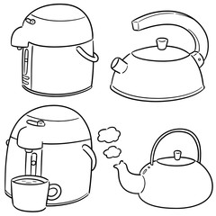 vector set of kettle