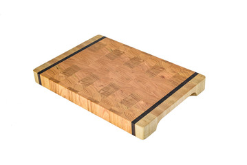 One wooden cutting Board on white background. Iisolate on white
