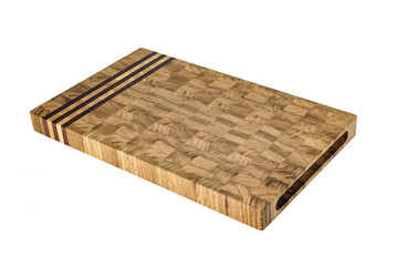 One wooden cutting Board on white background. Iisolate on white