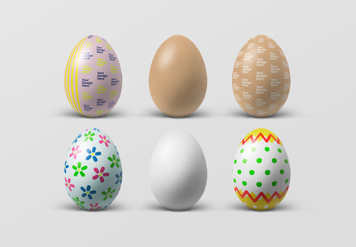 Decorated Easter Eggs Painting Mockup