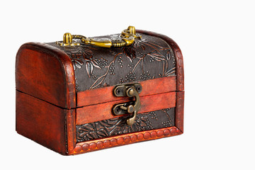 old chest stands on a white background isolate