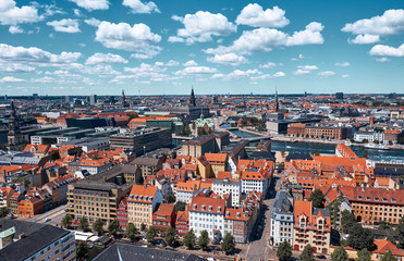 Naklejka premium Top view of Copenhagen, Denmark