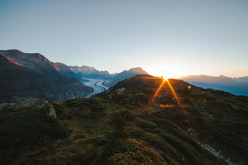 Sonnenaufgang Aletschgletscher