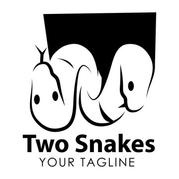Black python logo template. Black python Monogram
