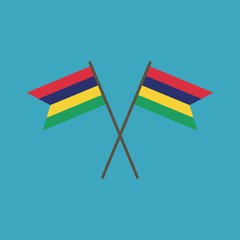 Mauritius flag icon in flat design. Independence day or National day holiday concept.