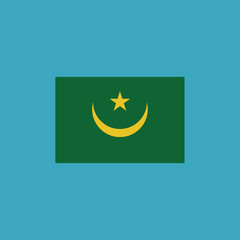 Mauritania flag icon in flat design. Independence day or National day holiday concept.