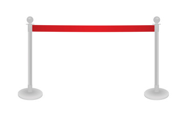 Red tape barrier fence. vector illustration