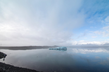 Landscape Vatnajokull glacier in winter Iceland