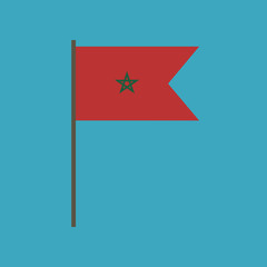 Morocco flag icon in flat design. Independence day or National day holiday concept.