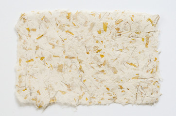 Yellow and White Fiber Handmade Paper
