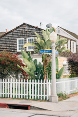 House along Balboa Avenue, on Balboa Island, in Newport Beach, Orange County, California