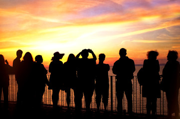 Sunset Watchers in Amalfi Coast Italy