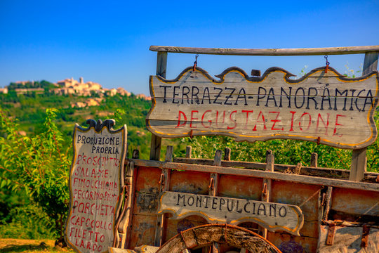 Panoramic view of a spring day in the Italian rural landscape