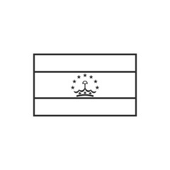 Tajikistan flag icon in black outline flat design. Independence day or National day holiday concept.