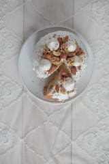 Easter cake with nuts on a plate