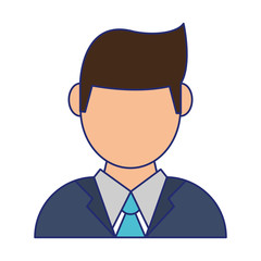 Businessman avatar profile faceless blue lines