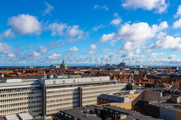 Fototapeta premium Beautiful view of the Copenhagen from top on round tower
