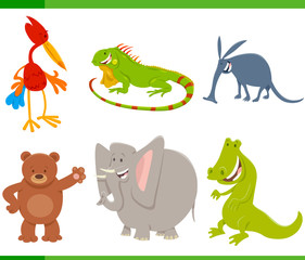cute cartoon animal characters set