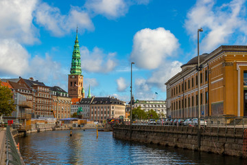 Fototapeta na wymiar Scenic Copenhagen cityscape near Christiansborg Palace, Denmark