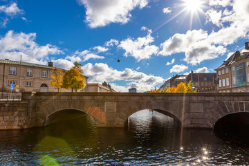 Obraz premium Scenic Copenhagen cityscape near Christiansborg Palace, Denmark