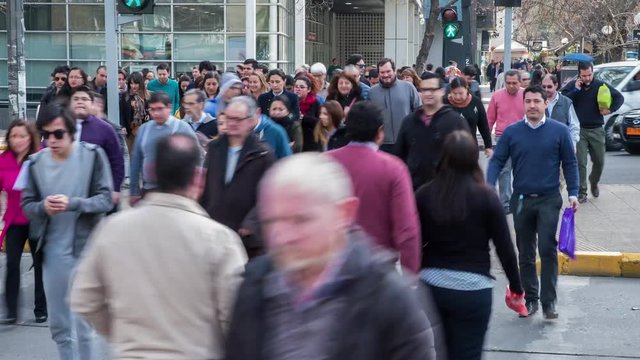 Time Lapse of people crossing a street