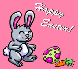 Stylized Happy Easter Bunny Card