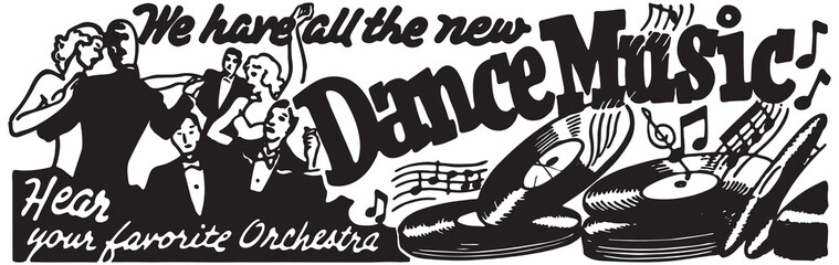Dance Music - Retro Ad Art Banner