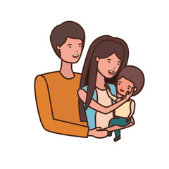 couple of parents with son avatar character