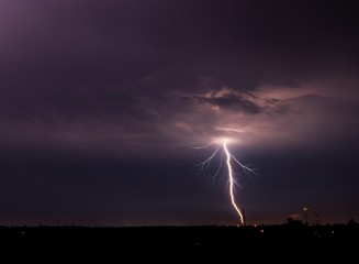 lightning over city