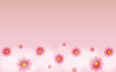 Fototapeta na wymiar Pink flower with cloud white on pink background.