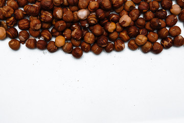 hazelnut isolated on white background close up