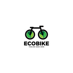 Green Nature Eco Bike Logo Design, template vector illustration - Vector