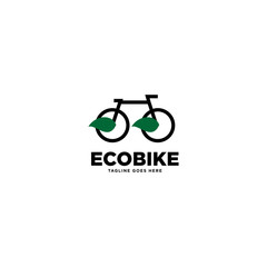 Green Nature Eco Bike Logo Design, template vector illustration - Vector