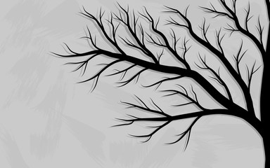 Dry tree on white background.