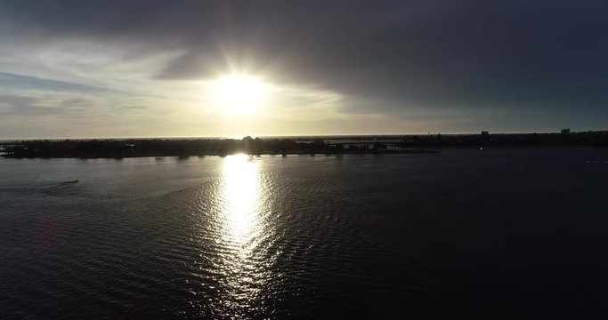 Sunset on a calm California bay