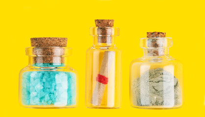 Bright summer holiday background with sea salts