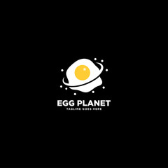 Egg Planet Logo Design, template vector illustration - Vector